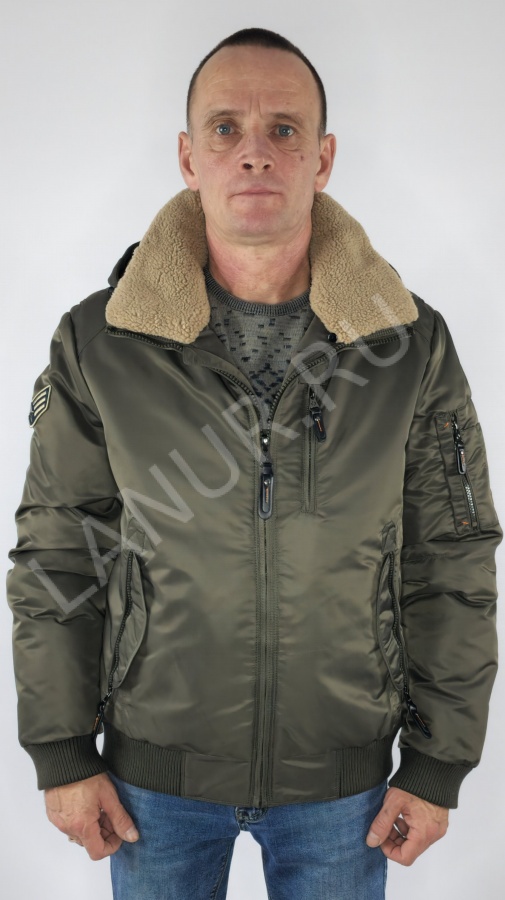 Corbona куртка пилот - бомбер на резинке мужская зимняя №1009
