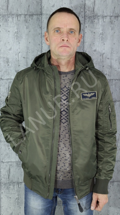 CORBONA куртка пилот - бомбер на резинке демисезонная (весна/осень) мужская №1536